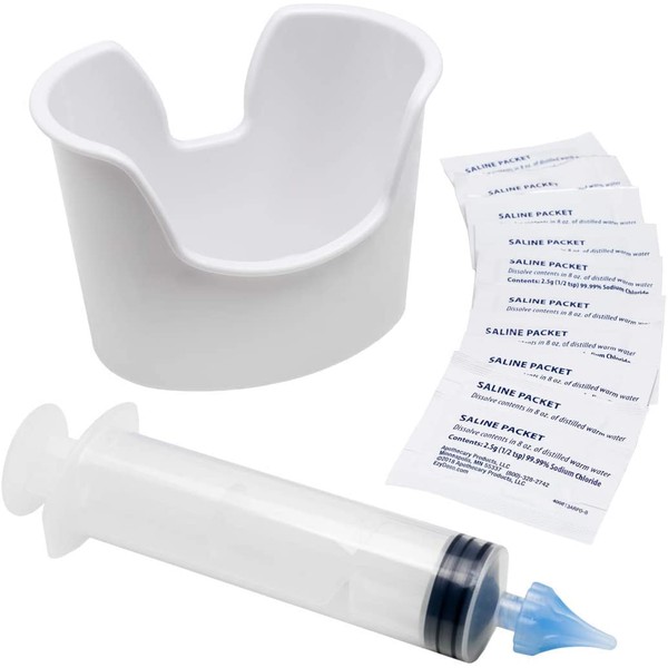 EZY DOSE ACU-Life Ear and Ear Wax Cleaner for Humans, Includes 10 Saline Packs, Syringe with Tri-Stream Tip and Basin