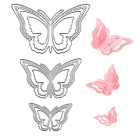 3pcs 3D Butterfly Metal Die Cuts, Butterfly Die Cuts for Card Making Butterfly Frame Cutting Dies for DIY Crafts Scrapbooking Decorative Embossing