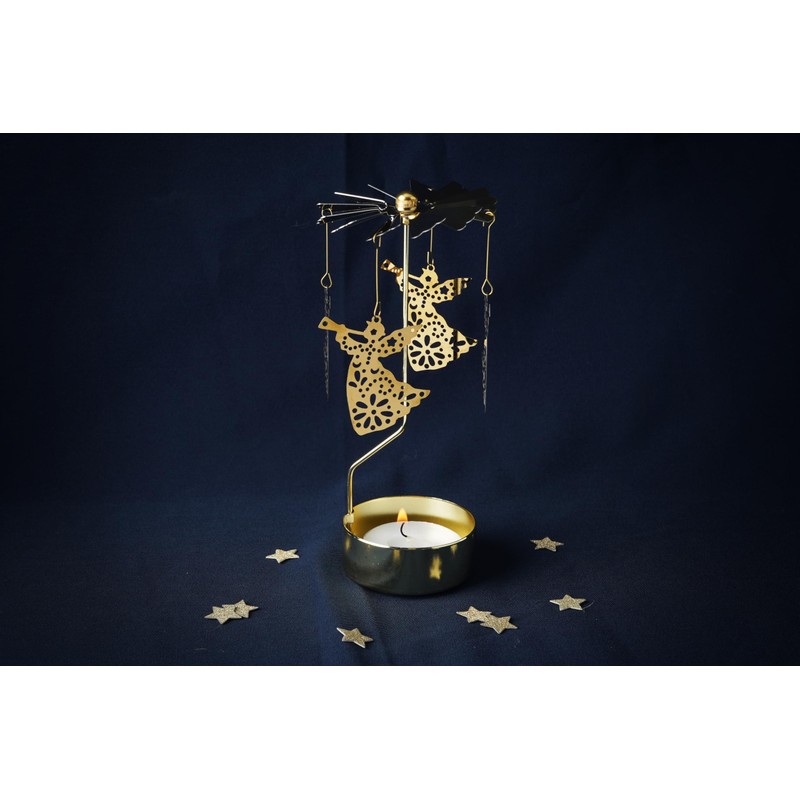 CGB Giftware | Gold Christmas Angel Tealight Spinner | Festive