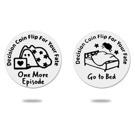 Funny Decision Coin for TV Bingers Episode Lover Boyfriend Girlfriend Valentines Day Gifts Double Sided One More Episode Go to Bed Flip Coin Gifts for Friends Husband Anniversary Birthday Gift
