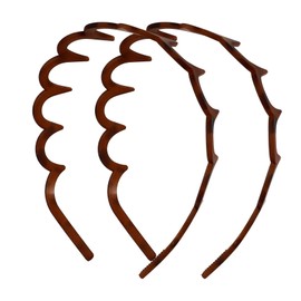 LAOTIDui Zig Zag Headbands for Women,2pcs Shark Tooth Hair Comb,Plastic Non-Slip Wavy Accessories,Curly Head Band for Washing Face,Hairbands With Teeth,Brown Leopard