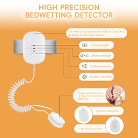 Bed Wetting Alarm for Boys,Girls,High Sensitivity Sensor,Loud Sound and Strong Vibration,Efficient Solution for Bedwetters,USB Rechargeable,Standby Time Over 120 Hours