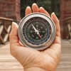 Durable Metal Hiking Compass - Compact and Portable, Ideal for