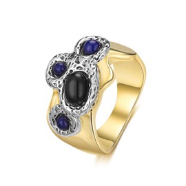 Aprilery Silver and Gold Statement Rings for Women, Fashion Black Crystal CZ Branch Ring Band Cocktail Costume Jewelry for Her