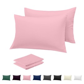 Rohi Pillow Cases 2 Pack 100% Microfibre Pillowcases – Envelope Closure Standard Size 50 x 75 cm Pillow Covers – Ultra Soft, Hypoallergenic & Durable Pillow Cases (Pink – 50 x 75 cm)