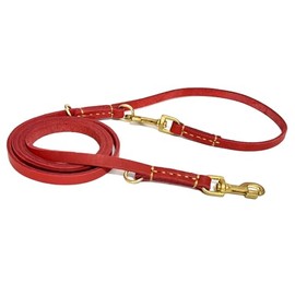 Guiding Star - Correa de Piel para Perro de 8 pies, Suave multifunción 6 en 1, Correa de Piel Manos Libres, Doble Correa Cruzada para Perros pequeños, medianos y Grandes, Perros de Servicio, Rojo