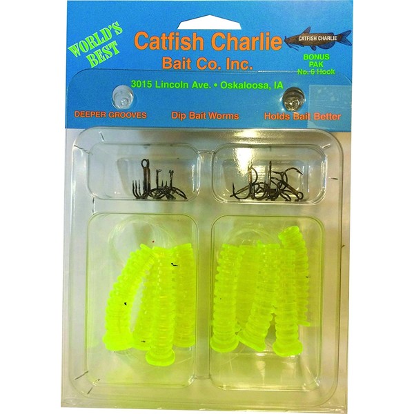 Catfish Charlie Dip Bait Worms - Per 12