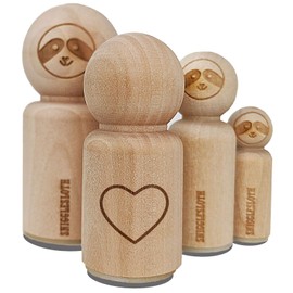 Heart Love Outline Rubber Stamp for Stamping Crafting Planners - 3/4 Inch Small