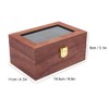 Wooden 3 Grid Watch Display Box Transparent Window Anti‑Slip Watch