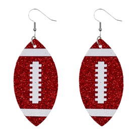 Football Earrings for Women Leather Football Drop Earring Colorful Sports Earrings Trendy Football Jewelry Gifts for Football Fan