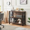 HOMISSUE Bookshelf, 3-Tier Rustic Short Bookshelf, Industrial Shelf Bookcase with