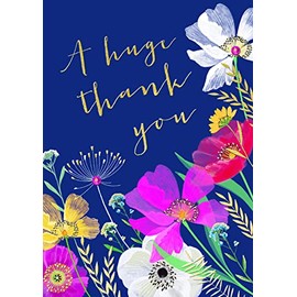 Beautiful Floral Thank You Card – With Real Crystal Jewels Made in the UK