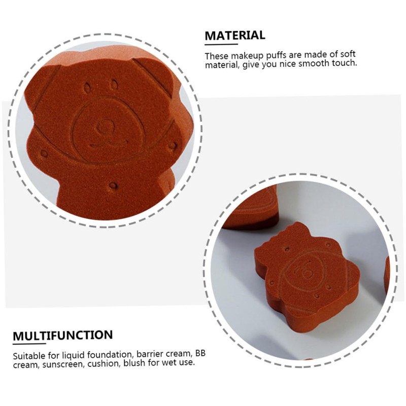 NOLITOY Cartoon Mini Makeup Puff Set Dry Wet Pcs for