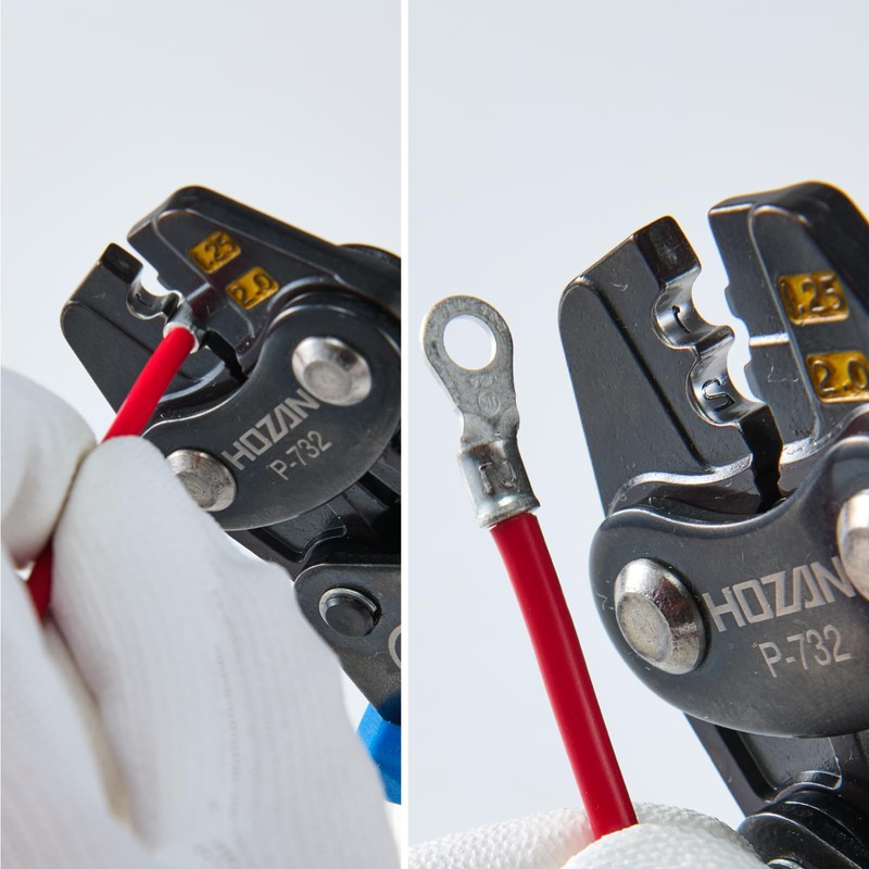 Hozan P-732 Crimping Tool (For Bare Crimp Terminals/Bare Crimping Sleeves)