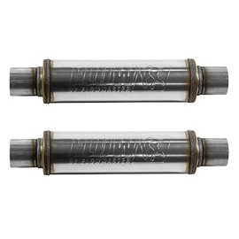 Muffler 2-Pack Compatible with Flowmaster FlowFX 71416, 2.5" In/Out Center Round, Moderate Sound