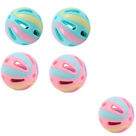 Cat Super Large Size Bell Ball, 5pcs Cat Plastic Noisy Cat Toy Balls with Rattle Bell Kitten Chase, Fun for Cat