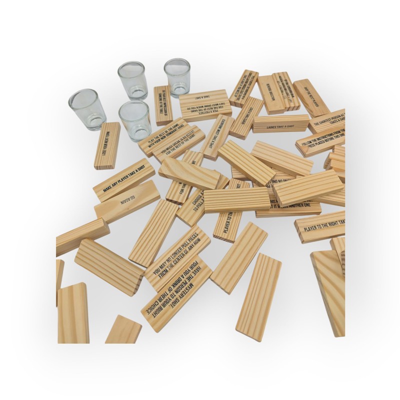 PVT International Daring Tumbling Tower Drinking Game, Stacking Blocks with