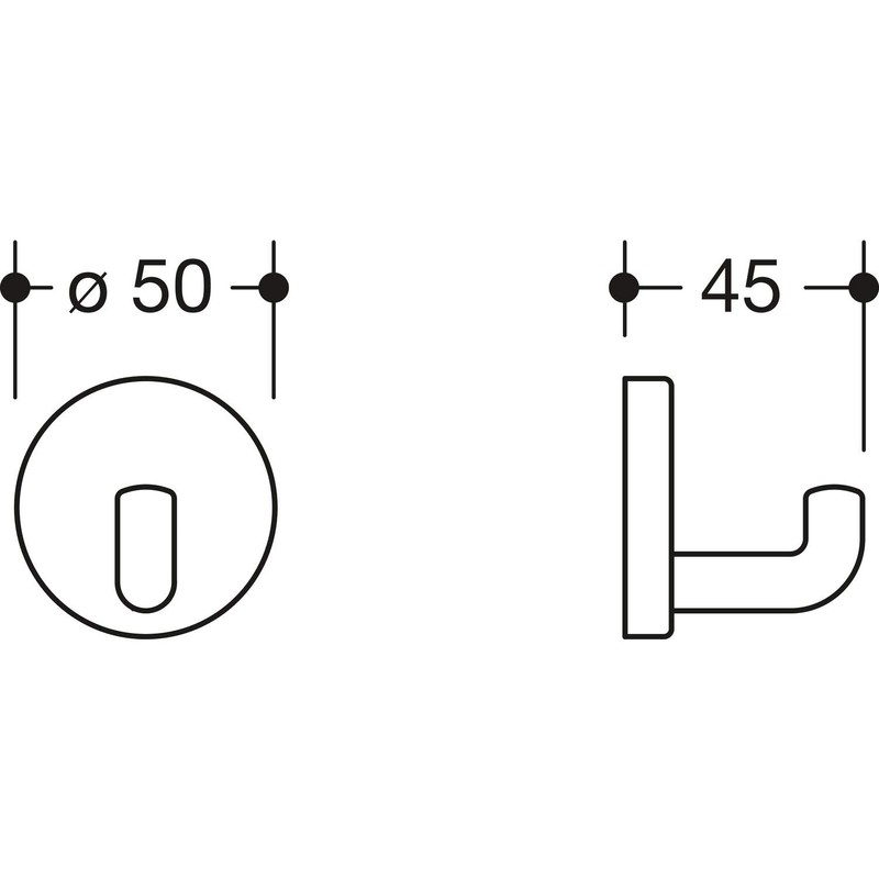 HEWI Wall Hooks Depth 45 mm Set of 3 Polyamide