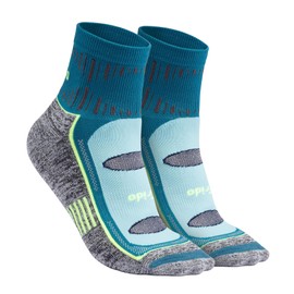 Frido Active Quarter Length Socks for Men & Women | Ideal for Badminton, Walking, Running, Gym & Sports | Anti-Sweat, Odor-Free | Cotton Nylon Grip Socks (IN, Alpha, S, 1, Cyan)