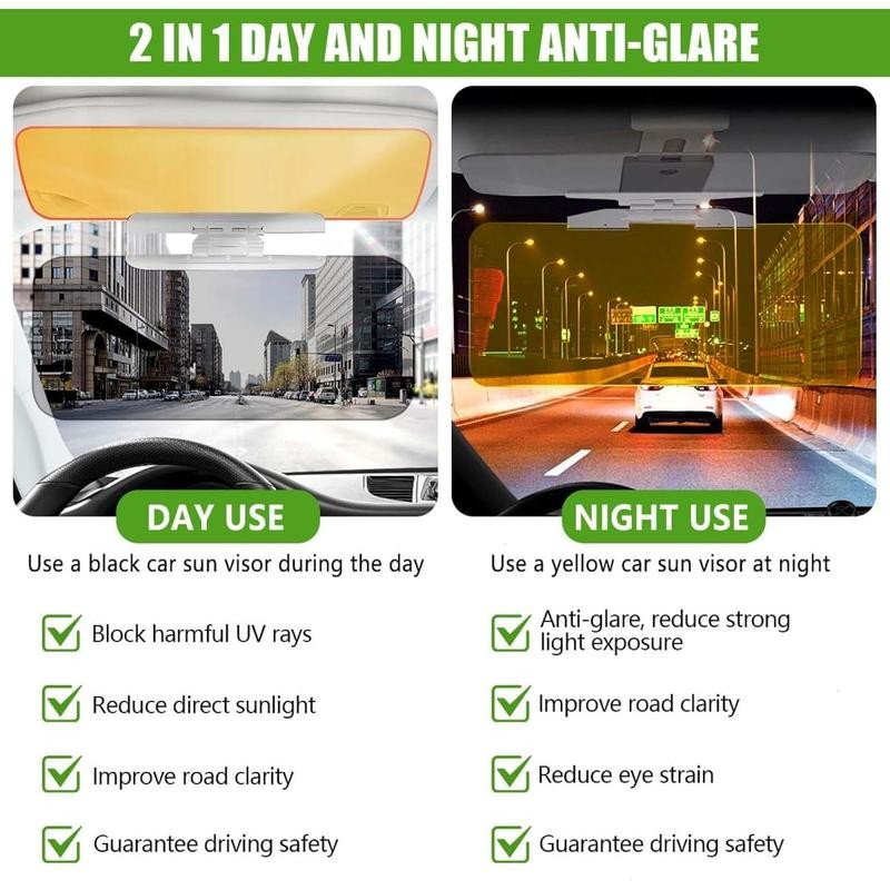 WSSGY Day and Night Anti-Glare Polarized Car Sun Visor Extender