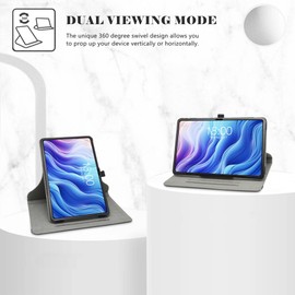 LiuShan Rotating Case for Teclast T60, 360° Rotating Stand Function Case for Teclast T60 / Oukitel OT5s / Oukitel OT5 Tablet 12 Inch 2023 (Not for Other Model), Black
