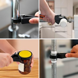 Supuse Rubber Strap Wrench Set, 2pcs Adjustable Oil Filter Wrench with Large 6" and Small 4" Diameter, Versatile Rubber Strap Wrench for Jar Opening, Pipe Wrench, and Plumbing Tasks