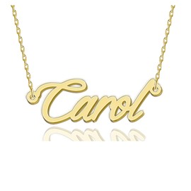 HUAN XUN Carol Necklaces Gold Name Necklace for Women Charm Initial Jewelry for Mom Mama Birthday Anniversary