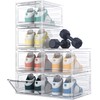 HOMIDEC Shoe Storage, 6 Pack Shoe Organizer Clear Hard Plastic