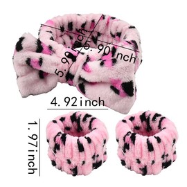 Bow Headbands Hairband for Women Girls Spa Makeup headband for Washing Face Pink Bowknot Head Wear Head for Shower Sport Hair Band Elastic Skin Care Headbands Non Slip Hair Accessories for Women Girls