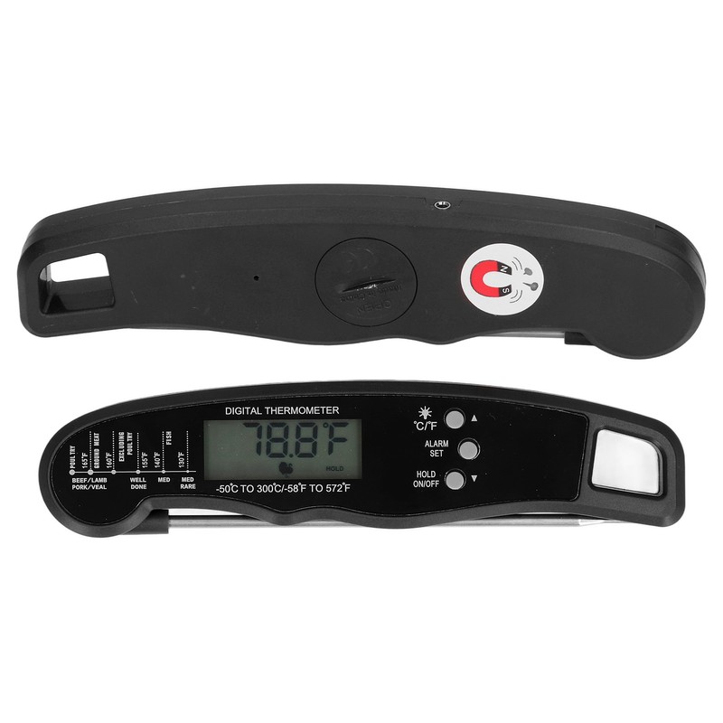 Barbecue Thermometer Double Probe Head LCD Display Easy to Store