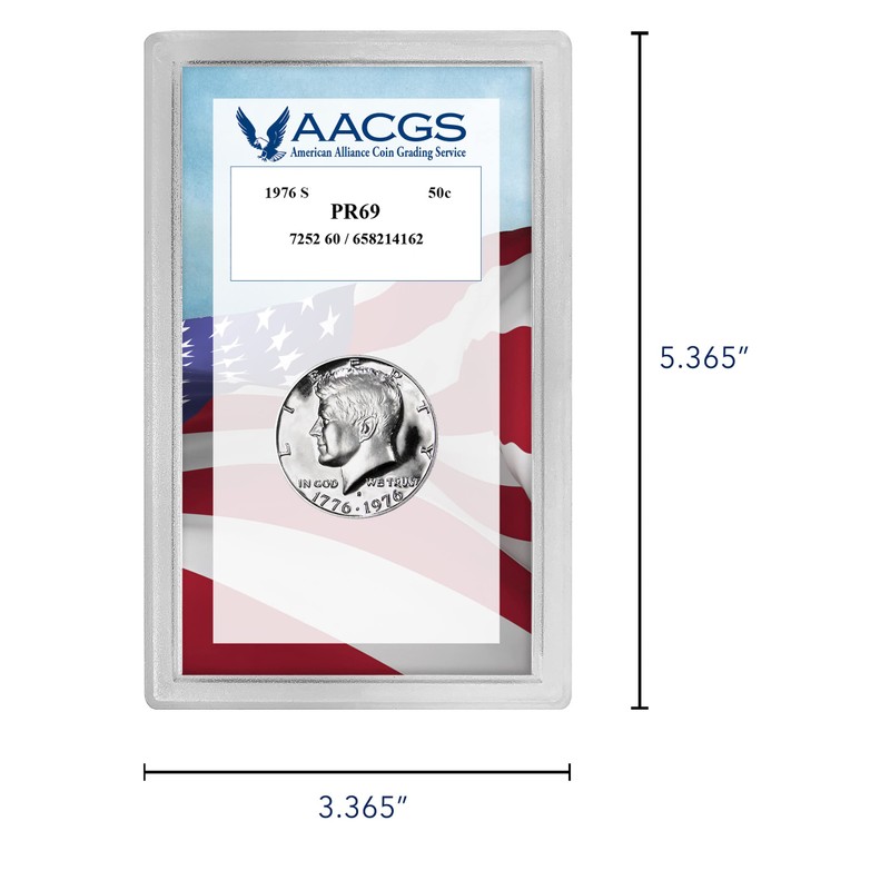 1976 S JFK Bicentennial Half Dollar AACGS Proof