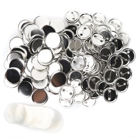 HEEPDD Pack of 100 Blank Pin Buttons, 44 mm 1.7 Inch Round Button Parts Metal Button Pin Badge Kit for DIY Crafts Gifts Souvenirs