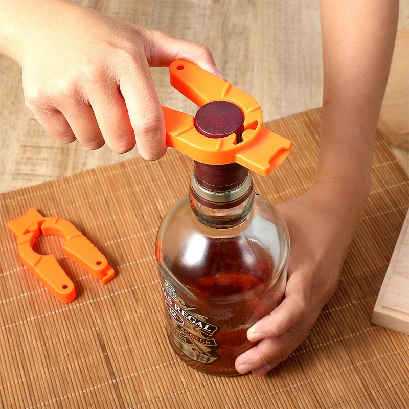 Plastic Bottle Cap Opener,2 Pack Water Bottle Opener,Orange Soda Can