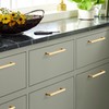 TUNNY 10 Pack Square Solid Cabinet Handles-3.8"/96mm Screw Spacing Shiny