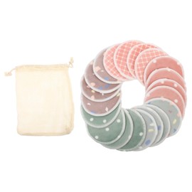 Housoutil Bamboo Makeup Removal Pads 21 Pieces Set Face Cleaning Reusable Washable Pads