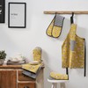 Penguin Home Apron,Chef Quality, Thokka Print,Colour - Mustard,Grey & Black,Plain