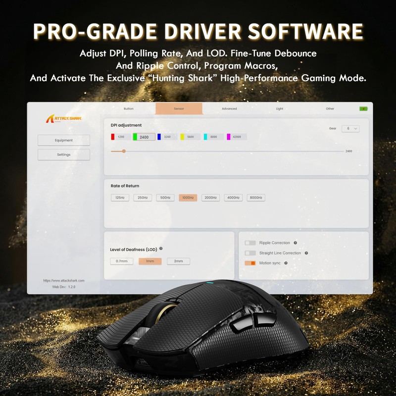 ATTACK SHARK X11 Ultra Carbon Fiber Wireless Gaming Mouse,8K Polling,