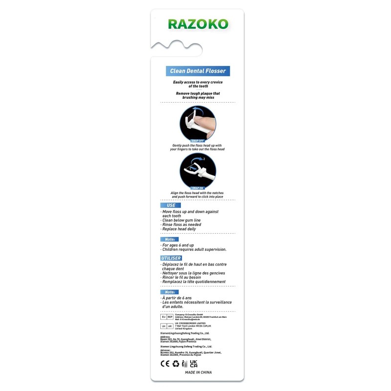 Razoko Dental Floss Picks Clean Dental Flossers Kit with 2