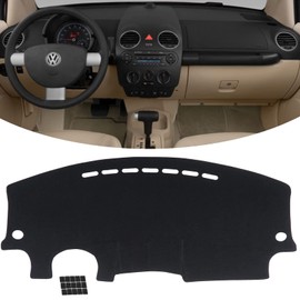 KEYOOG Dashboard Cover Dash Mat Fit for Vo-lkswagen Beetle 2010-1998 (for Left Hand Drive),Car Dash Board Mat Anti-Glare Carpet,Non-Slip Pad Sunshield Protector (Black)