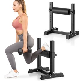 BODYRHYTHM Bulgarian Split Squat Stand, Single Leg Squat Roller Stand with 9 Adjustable Roller Heights for Squats, Leg Lunges, Lower Body Training. (Black)