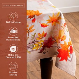 Maison d'Hermine Table Cloth Rectangle Table 100% Cotton Tablecloth for Dining Room, Farmhouse, Home, Hotel, Parties & Wedding - Gifts for Mothers Day (Amarante, 54" x 72")