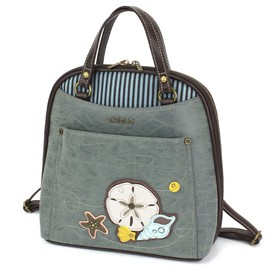 Chala Group Handbags Multi-Color Convertible Mini Backpack Purse (870) (Sand Dollar_ Indigo)