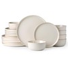 AmorArc Stoneware Dinnerware Sets,Round Reactive Glaze Plates and Bowls Set,Highly
