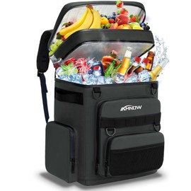 Backpack Cooler Insulated Leak Proof for Men Wowen 50 Cans Soft Cooler Backpack Insulated Waterproof Large Capacity Coolers Bag Portable for Lunch Camping Travel Picnic Hiking Grey