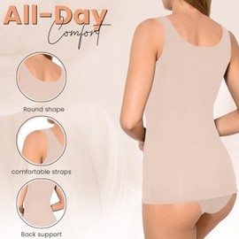 Prime fashions Women Seamless Control Vest Top Scoop Neck Tummy Waist Control Ladies Compression Camisole Undershirt