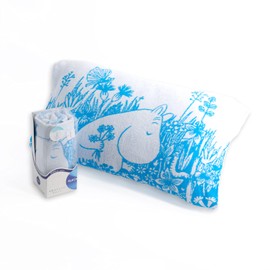 Towel Museum Moomin Flower Garden Moomin Pillow Case Blue Hydro Silver Titanium Treatment Antibacterial Odor Resistant 47-8167280 Approx. 25.2 x 13.4 inches (64 x 34 cm)