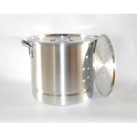 Aluminum Stock Pot w/Steamer Rack and Lid 24 QT Quart 6 Gal