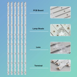 6pcs LED Backlight Strip for TCL 65" TV JL.D65081330-365AS-M_V03 65HR330M08A1 65S4 65S421 65D6 65S423 65S425 65S421LCAA 65S425TACA 65S4LEAA 4C-LB6508-PF01J 65S4LDAA 65S425LACA 65S423TFAA 65S425LBBA