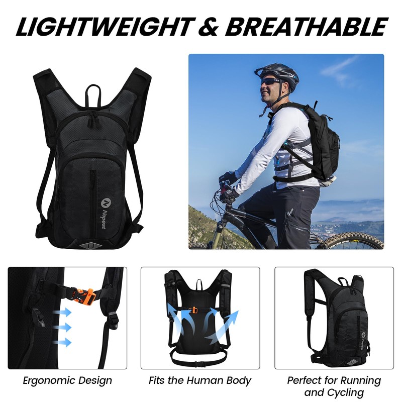 Nepest Hydration Pack Backpack with 2L Water Bladder, Lightweight Water
