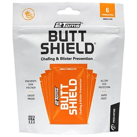 2Toms ButtShield, All Day Anti-Chafe and Blister Prevention, Waterproof and Sweatproof Protection from Saddle Sores, 6-Pack Towelettes